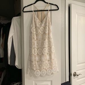 White and nude dress